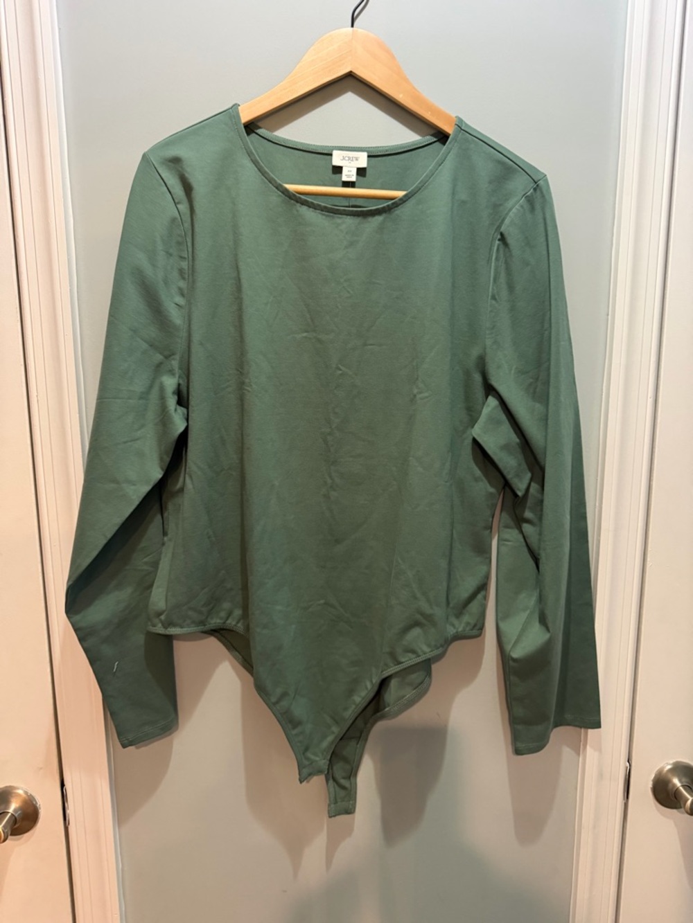 J. Crew Sage Green Long-Sleeve Bodysuit